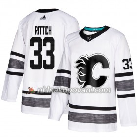Calgary Flames Dresy David Rittich 33 Bílá 2019 NHL All-Star Adidas Authentic - Pánské